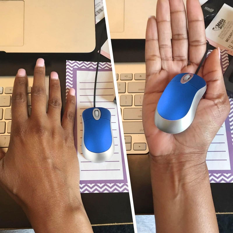 EEEKit 2 Pack Mini Retractable Cable USB Optical Mouse, Blue, Unisex - Image 5